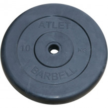 Диск ATLET MB Barbell обрезиненный 25 мм черный 10 кг 