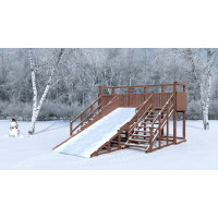 Зимняя деревянная горка CustWood Winter W6 (2 лестницы, скат 4,3 м)
