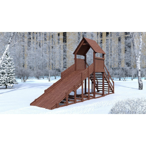 Зимняя деревянная горка CustWood Winter WF4 с крышей (лестница сзади,скат 4 м) Зимняя деревянная горка CustWood Winter WF4 с крышей (лестница сзади,скат 4 м)