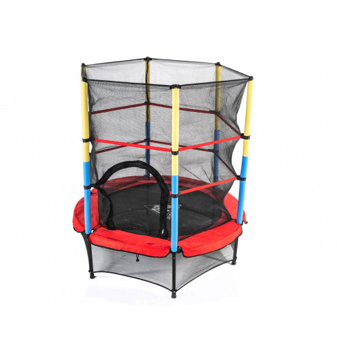 Батут DFC JUMP KIDS 55" красный с желто-синими стойками