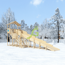 Зимняя горка IgraGrad Snow Fox (Домик) скат 10 м, без окраски