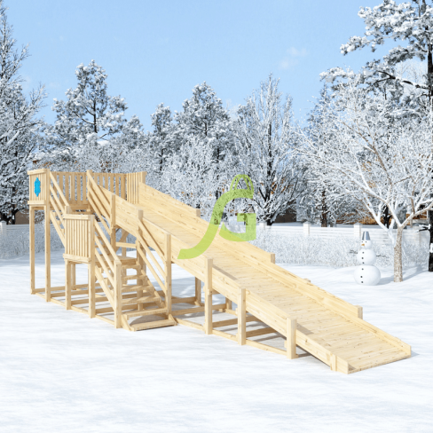 Зимняя горка IgraGrad Snow Fox скат 8 м, без окраски