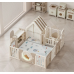 Манеж UNIX Kids DeLuxe House&Storage Camel с качелями, баскетбольной стойкой, доской для рисования, местом для хранения игрушек