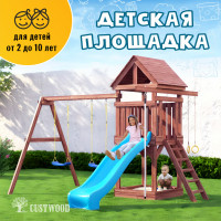 Детская деревянная игровая площадка для улицы, дачи CustWood Scout SC1 с деревянной крышей