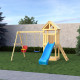 Детская деревянная игровая площадка для улицы, дачи CustWood Scout S2 с деревянной крышей