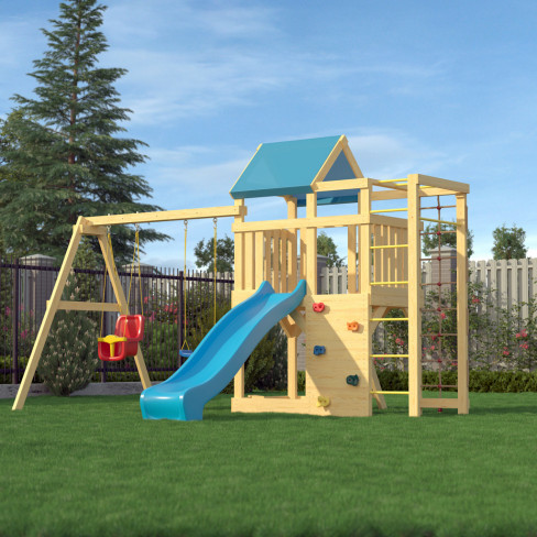 Детская деревянная игровая площадка для улицы, дачи CustWood Scout S4 Детская деревянная игровая площадка для улицы, дачи CustWood Scout S4