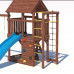Детская деревянная игровая площадка для улицы, дачи CustWood Scout SC4+ с большой деревянной крышей