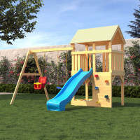 Детская деревянная игровая площадка для улицы, дачи CustWood Scout S3+ с большой деревянной крышей