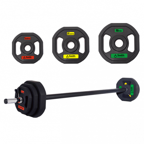 Комплект Smith PXPMS 05 - штанга 20 кг; гриф с замком; 6 полеуретановых дисков