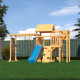 Детская деревянная игровая площадка для улицы, дачи CustWood Scout S10 с деревянной крышей