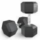 Гантель гексагональная UNIX Fit обрезиненная 25 кг