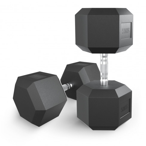 Гантель гексагональная UNIX Fit обрезиненная 50 кг