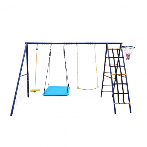 Комплекс уличный игровой с воротами UNIX Kids 7 в 1 Blue Комплекс уличный игровой с воротами UNIX Kids 7 в 1 Blue