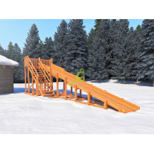 Деревянная зимняя горка IgraGrad Snow Fox, скат 10 м