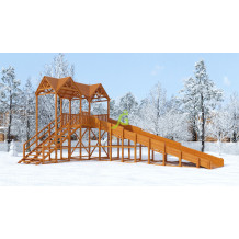 Деревянная зимняя горка IgraGrad Snow Fox Макси, скат 10 метров