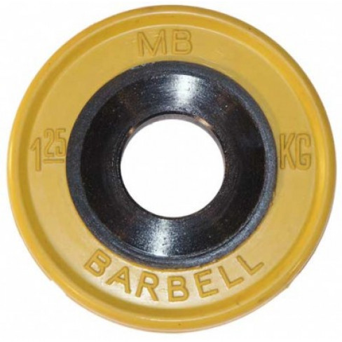 Диск Евро-Классик обрезиненный цветной 1,25 кг MB Barbell Диск Евро-Классик обрезиненный цветной 1,25 кг MB Barbell