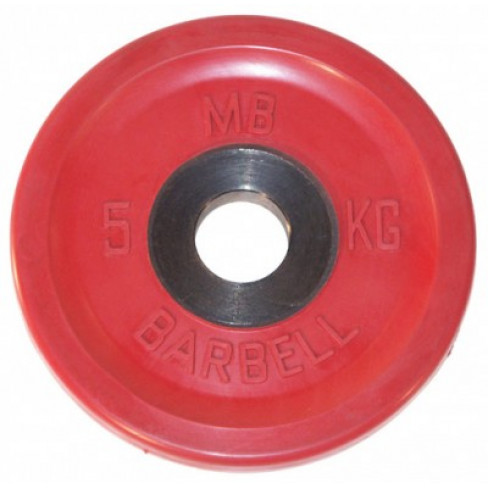 Диск Евро-Классик обрезиненный цветной 5 кг MB Barbell