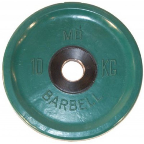 Диск Евро-Классик обрезиненный цветной 10 кг MB Barbell