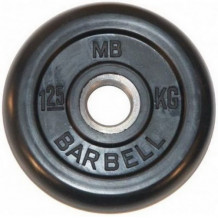 Диск обрезиненный 50 мм черный 1,25 кг MB Barbell