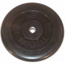 Диск обрезиненный 50 мм черный 15 кг MB Barbell