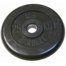 Диск обрезиненный 50 мм черный 25 кг MB Barbell